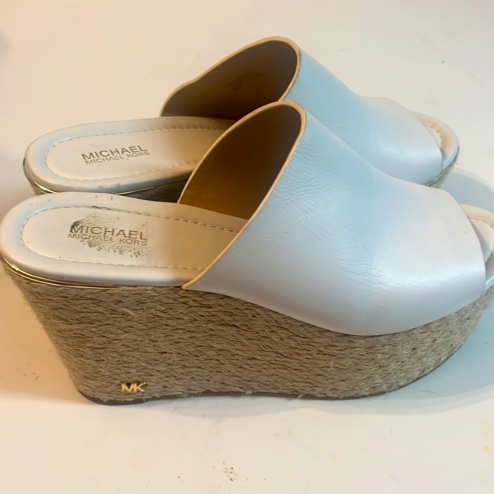 MICHAEL Michael Kors White Wedge Mules - Picture 6 of 10